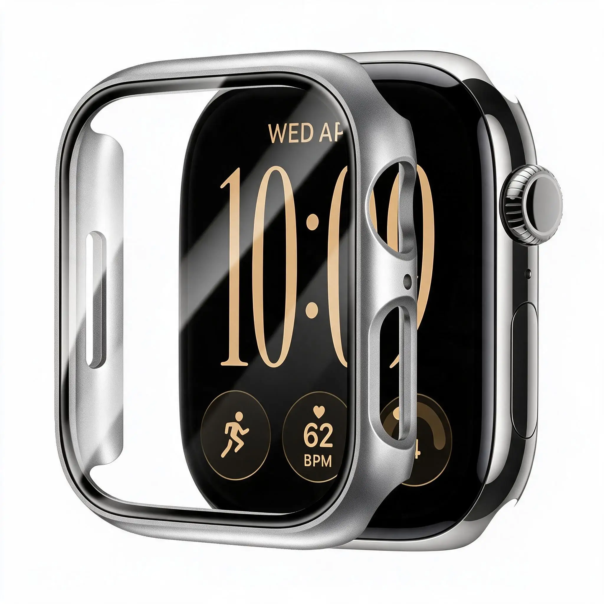 PC-Schutzhülle für Apple Watch 46 42 44 40mm 41mm 45mm 38mm Bildschirmschutz-Stoßfänger für iWatch Serie 12 11 10 9 8 7 6 SE 5 – Detail 5