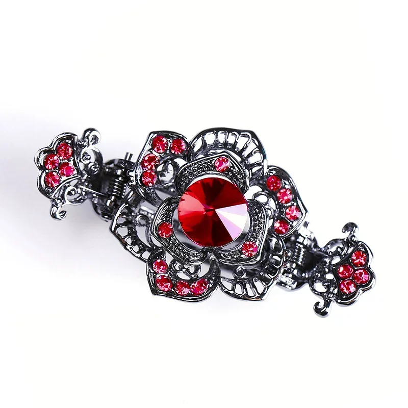 Women Girls Vintage Hollow Out Hair Clip Ladies 2026 New Headwear Crystal Alloy Hairpins Female Hair Styling Tools Headdress