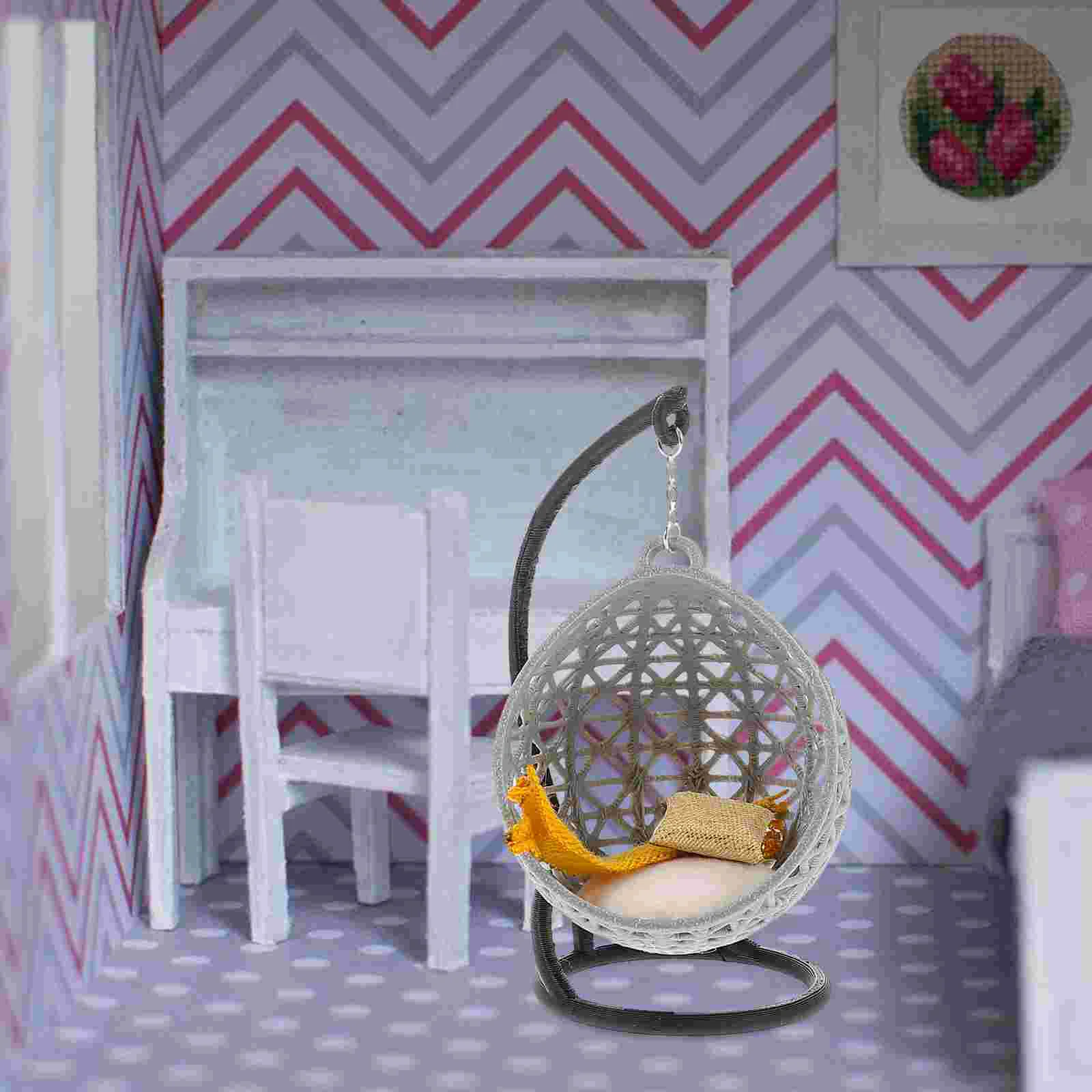 Miniature Hammock House DIY Prop Swing Chair Adorn Craft Decor Dollhouse Toys