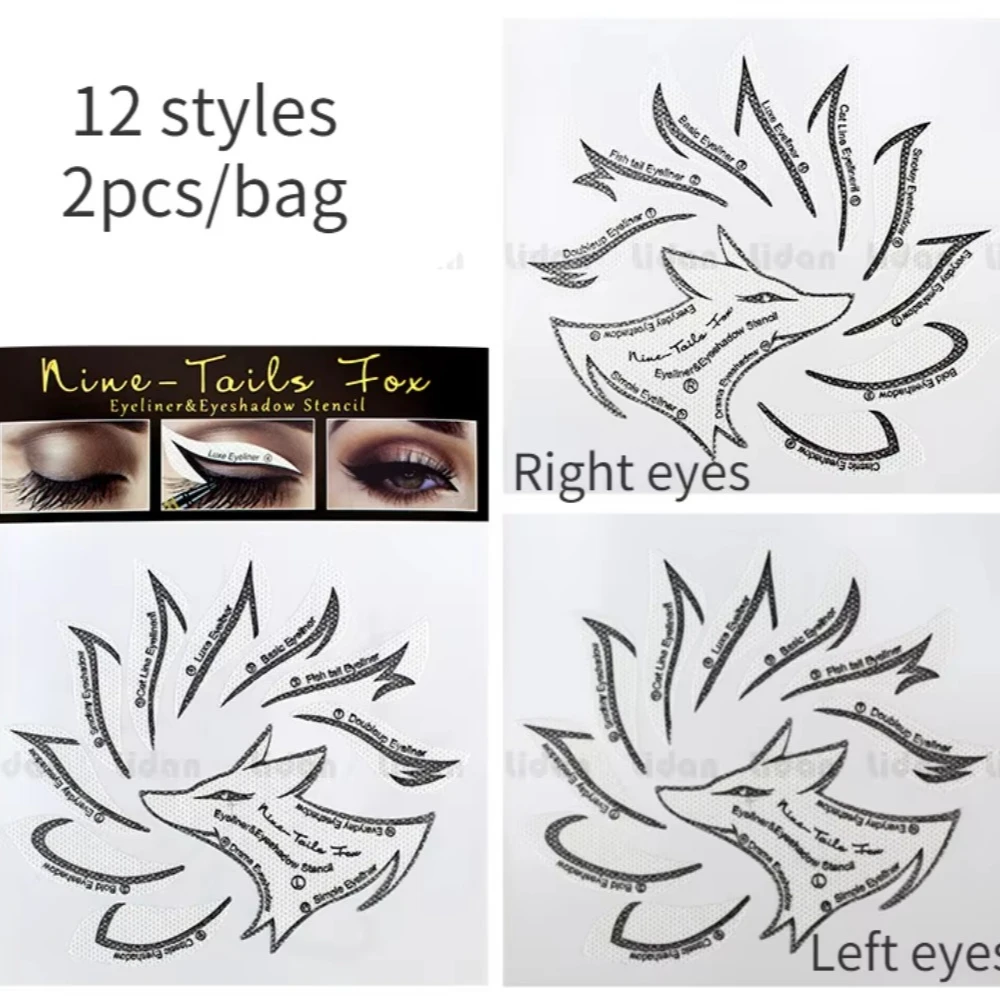 Fox Eye Makeup Stencils Eyeliner Stencil Mold Template Shaping Tools Eyebrows Eye Shadow Eyes Makeup Template Tool Stickers Card