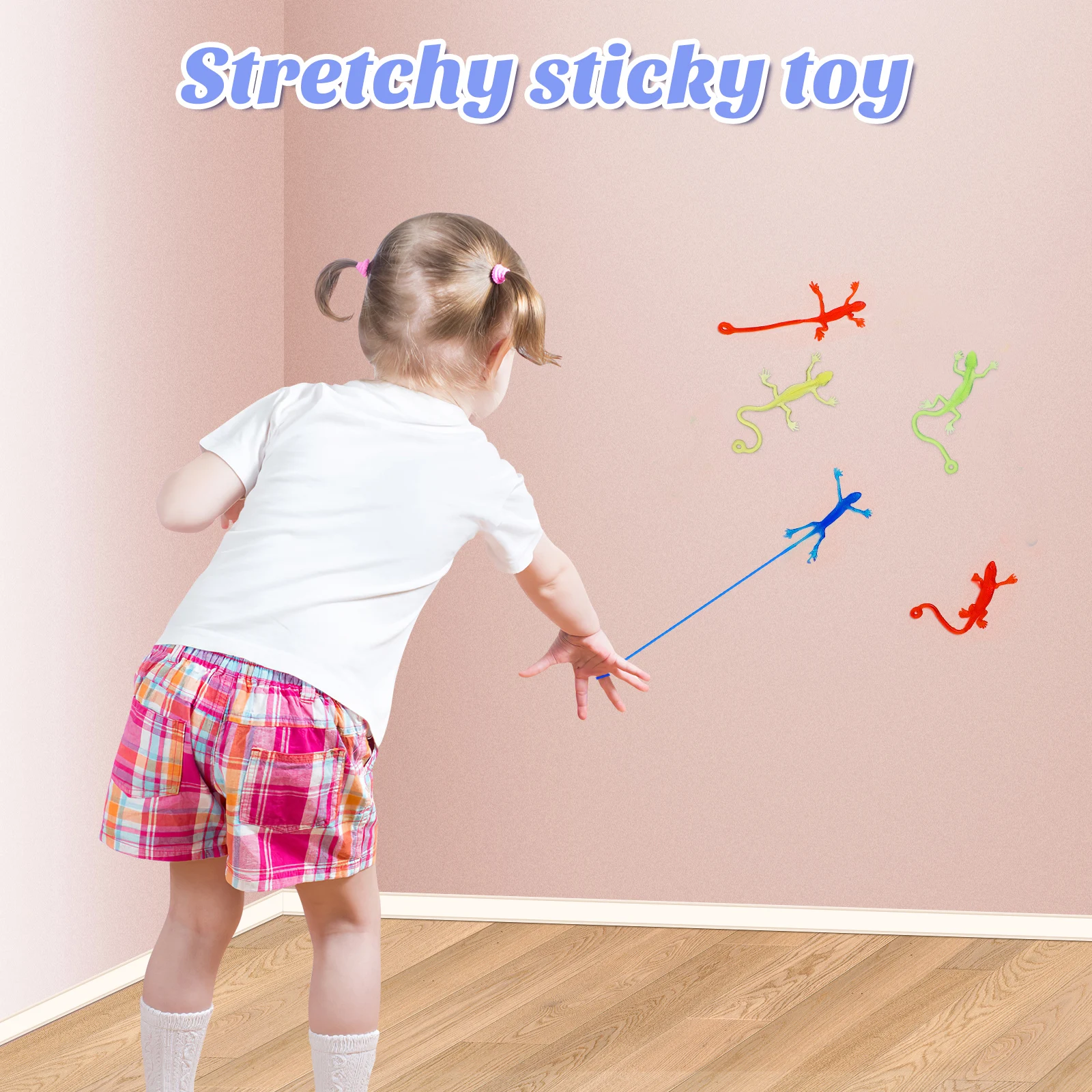 

5 Pcs Soft TPR Lizard Toys 9x3CM Stretchable Sticky Kids Party Favors Lightweight Compact Multiple Colors Fun Gadgets