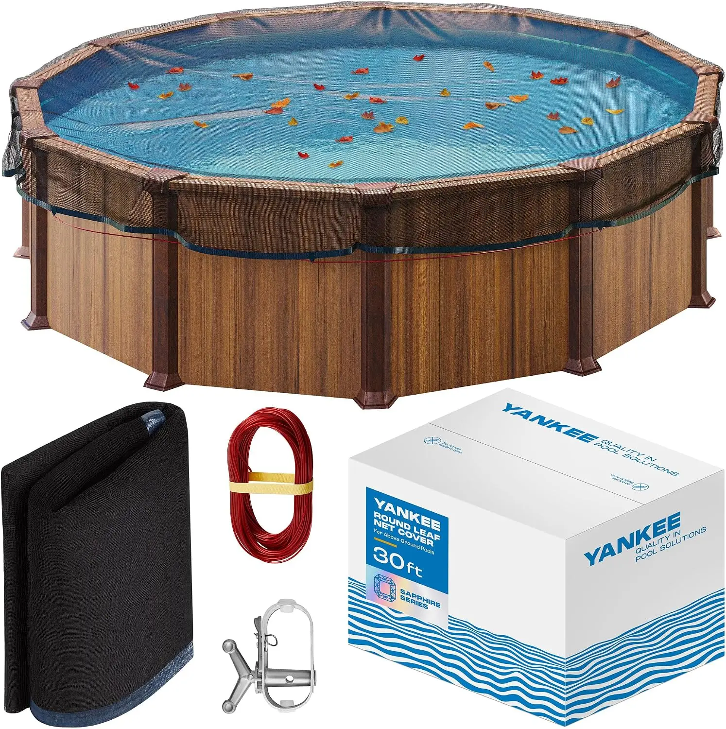 Leaf Net Cover For 30 Ft. Above-Ground Round Pool - Heavy-Duty 0.15