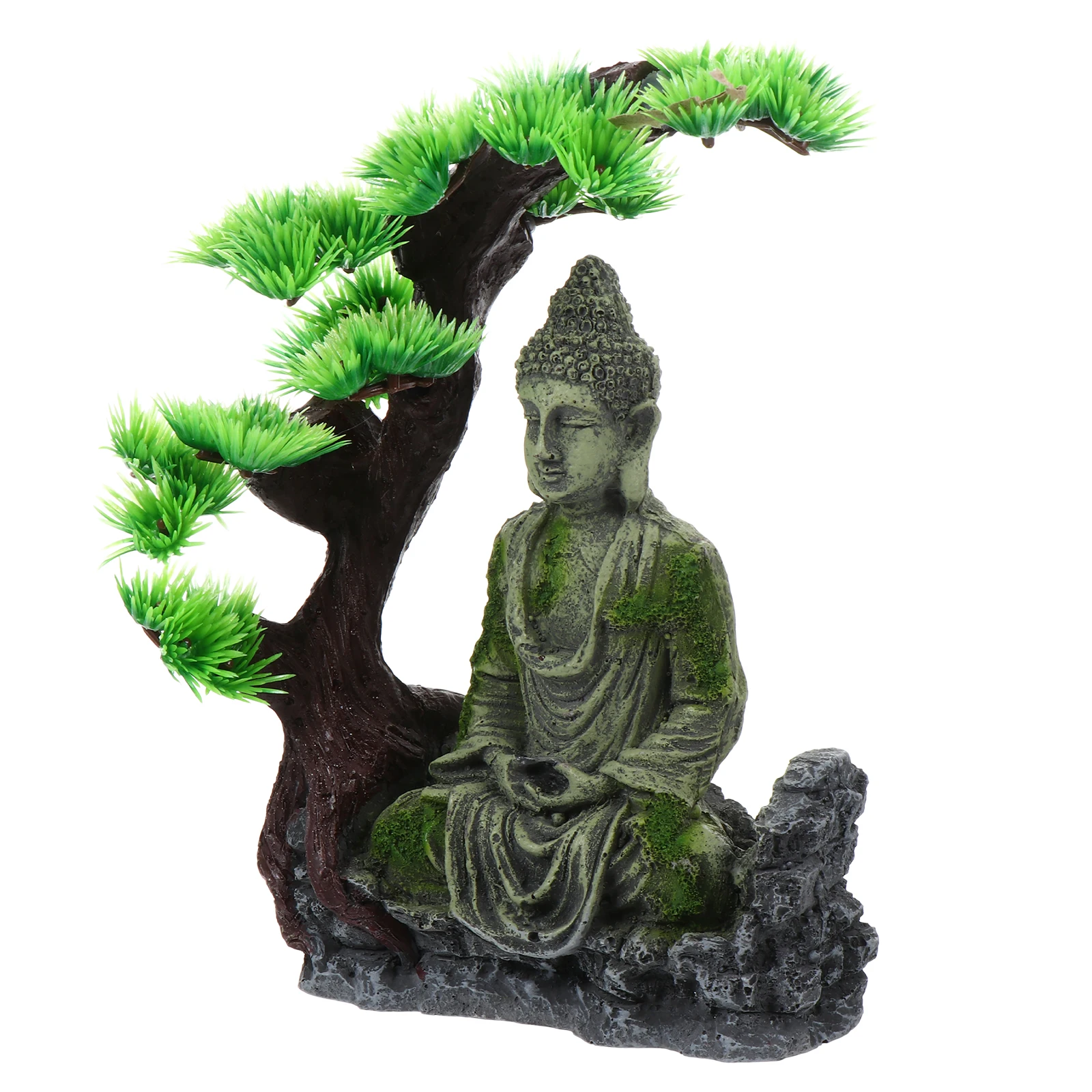 

Aquarium Buddha Sitting Statue Resin Ornament Fish Tank Landscape Decoration Zen Aquarium Play Hide Ornament Fish Tank Landscape