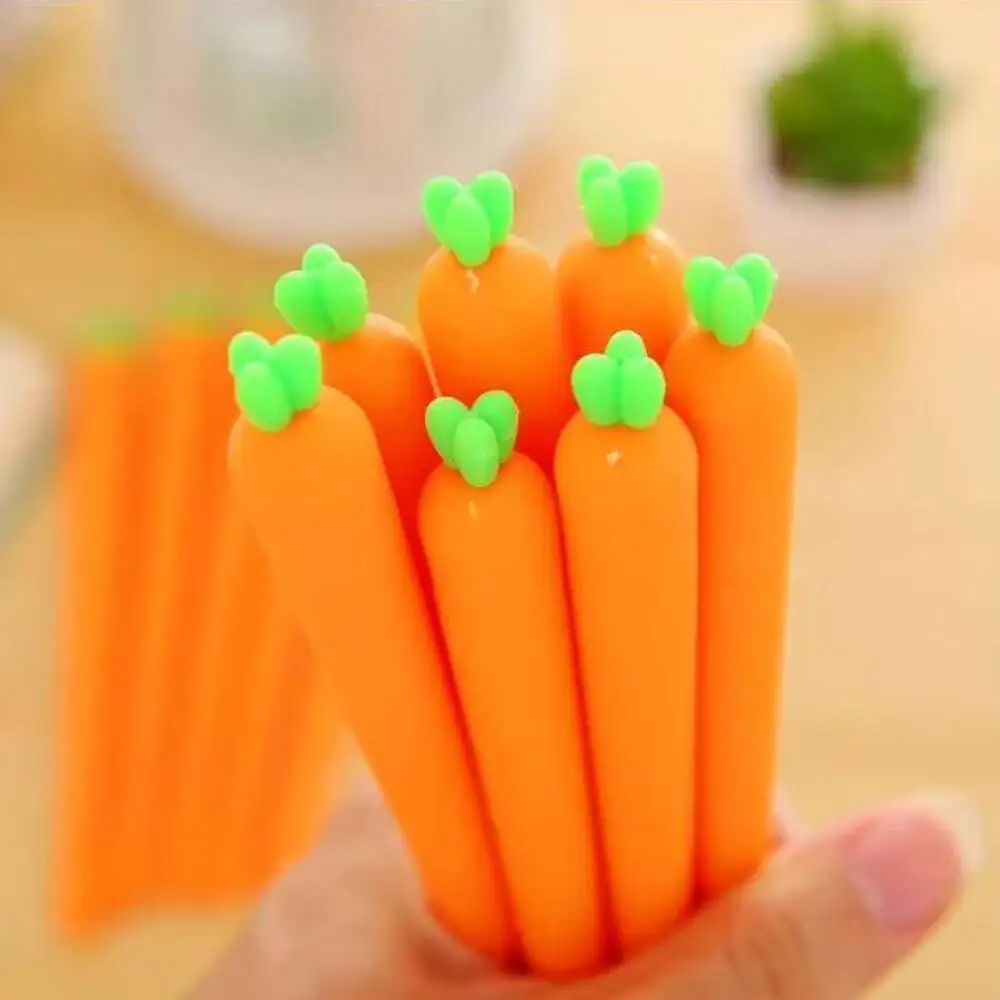 1-2-4-12 Pcs Cute Kawaii  Carrot Gel Pen Promotional Gift Stationery School Office Supplies Creative Sweet Pretty Lovely Pens