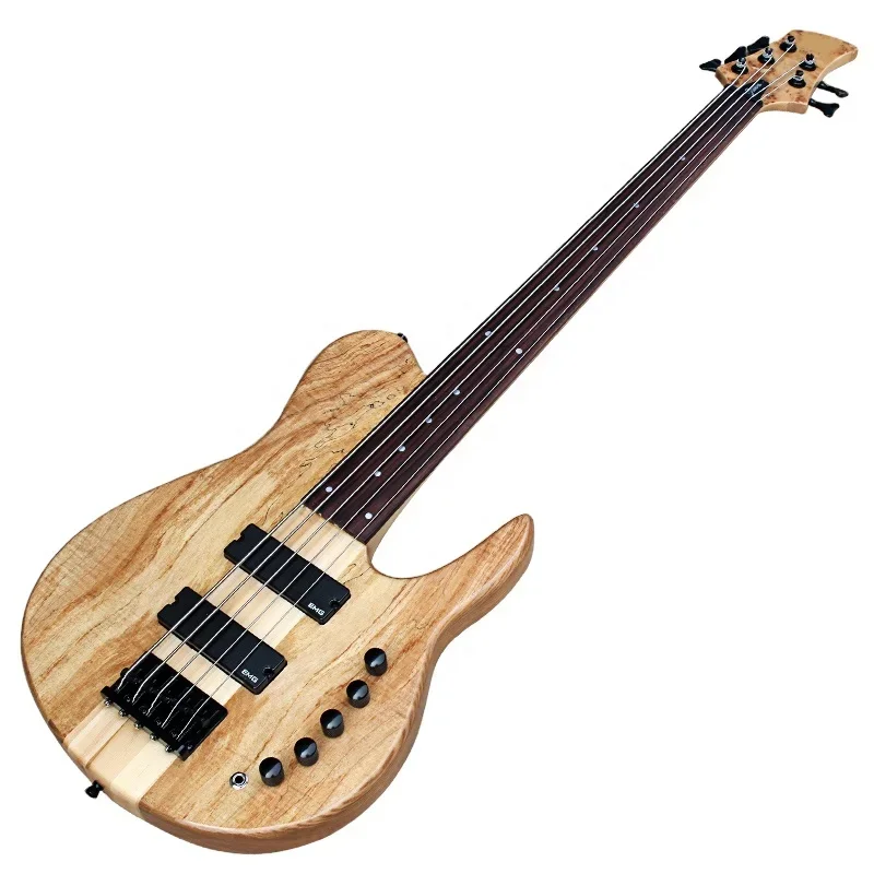 

Flyoung 5 Strings Electric Bass Guitar Neck Through Body Bass Fretless Bass Guitar