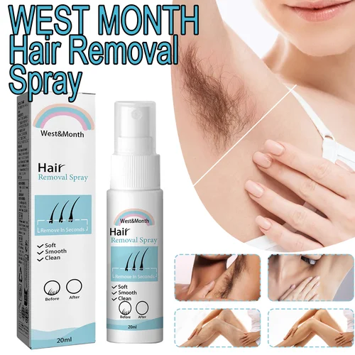Imagen 1 del producto WEST MONTH-Spray de depilación calmante, reparación, hidratante delicado, hidrata suavemente, previene el crecimiento del cabello para todo el cuerpo