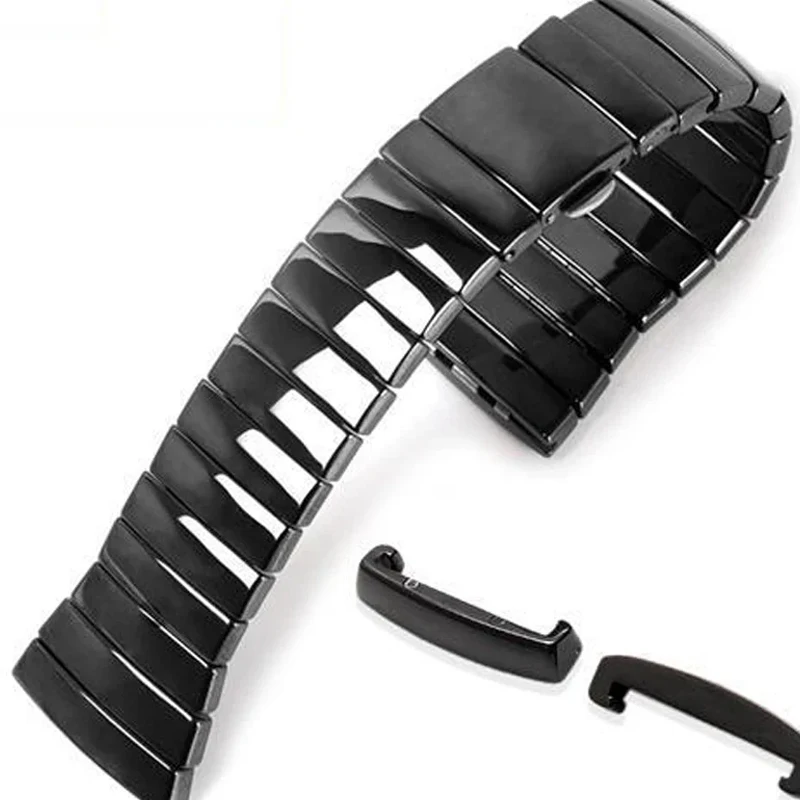 Ceramic watch strap is applicable to radar Sintra Silver Diamond Series watch strap accessories 29mm black ceramic watch chain