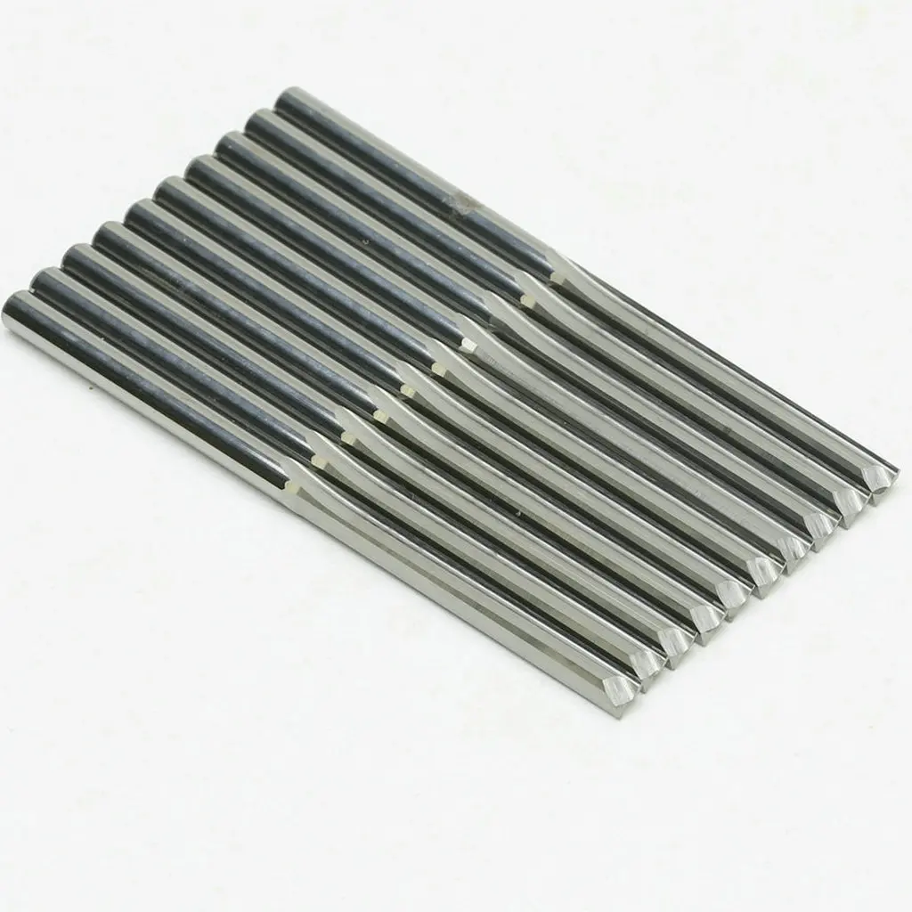 Tungstênio Aço Fresa Carboneto Sólido Gravura Escultura Madeira Mdf Ferramenta de Corte Cnc Router Bit End Mill Grupo Flauta Reta