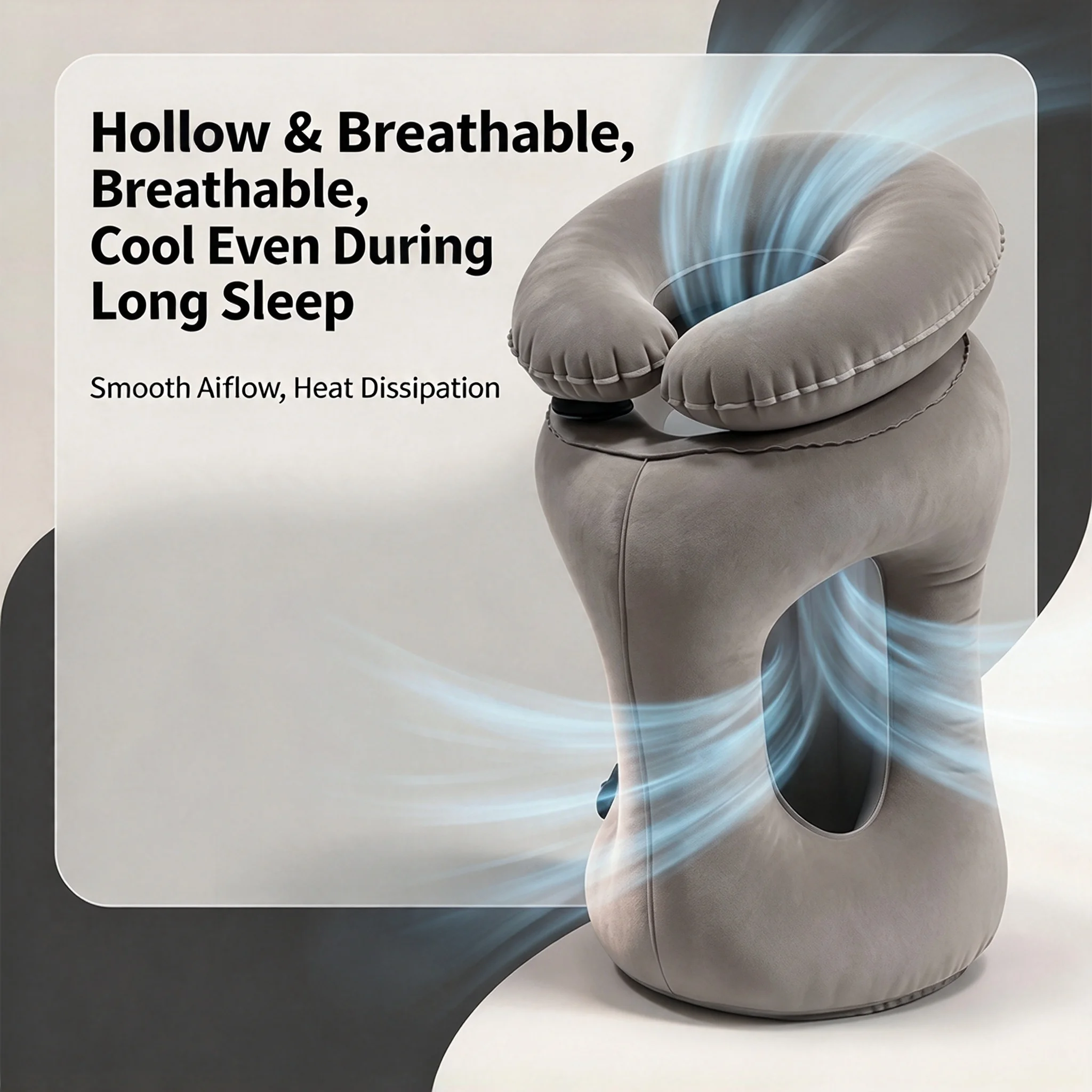 Inflatable Travel Pillow, Airplane Pillow With Patented Valve Design, Travel Accessories With Neck And Head Support, Travel