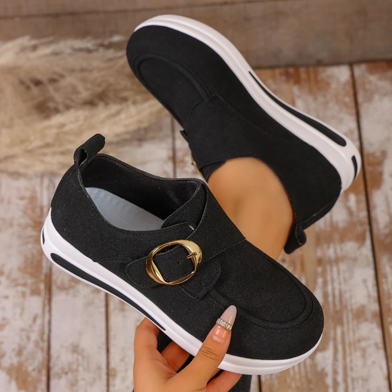 

Fashion Buckle Strap Walking Shoes Outdoor Sports Fitness Women Casual Shoes Spring Autumn Plus Size Comfortable Ladies Shoes