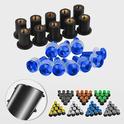 10pcs For YAMAHA Tenere XT600Z XTZ 660 1200 750 YZF1000R Thunderace Motorcycle Windshield Rivet Nuts Screws Wind Screen Bolts