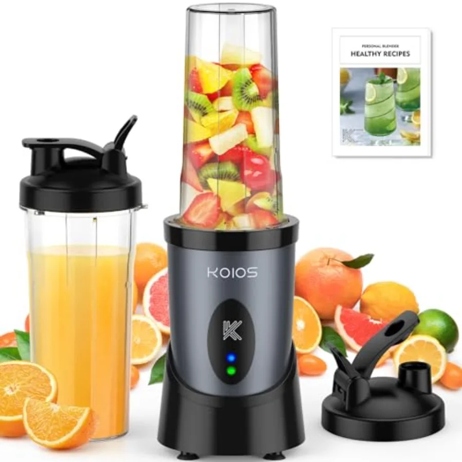Smoothie Blender, 900W Personal Blender for Shakes and Smoothies for Kitchen with 2 Portable Cups 22oz, Single Serve Smoothies