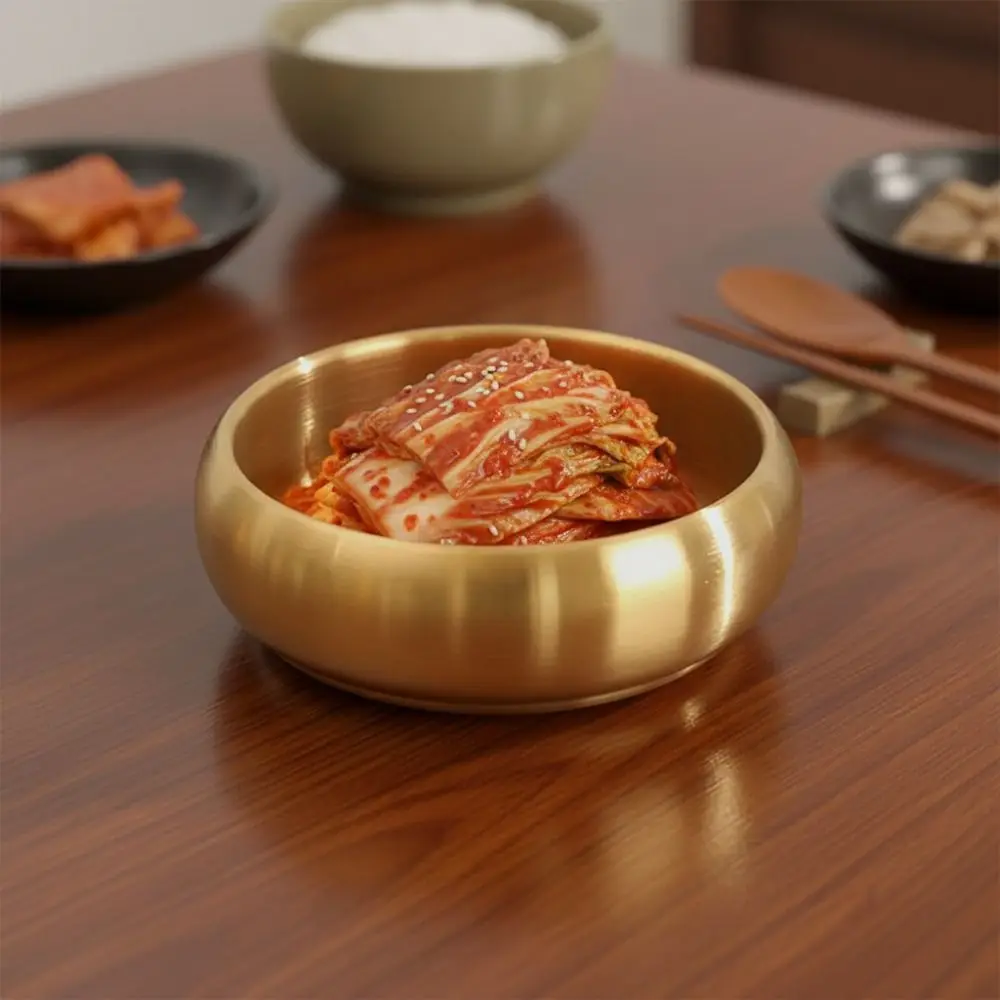Double-Layer Korean Stainless Steel Rice Bowl Thickened Anti Scalding Kimchi Bowl Heat Insulated Drop-resistant Ramen Bowl