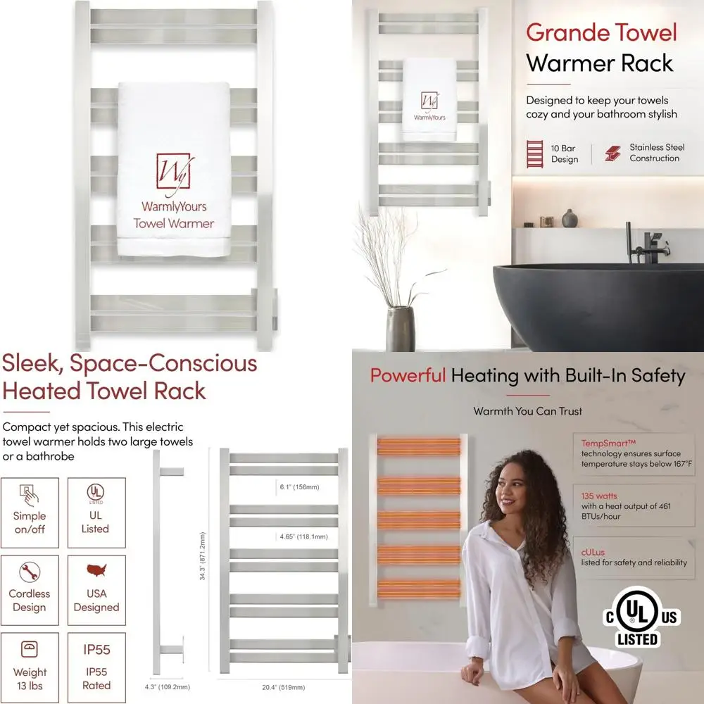 

Настенная вешалка для полотенец из нержавеющей стали с подогревом, 10-барная полотенцесушитель и сушилка для ванной комнаты