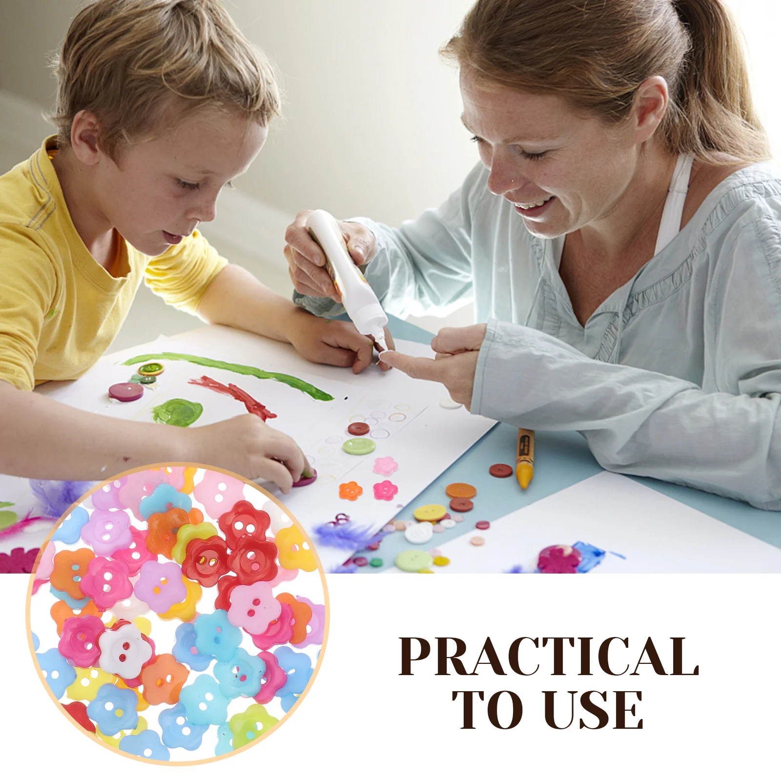 

200Pcs Plastic Plum Shape Buttons Long-Lasting DIY Flower Design Buttons for Clothes Sewing Delicate Multi-Purpose Accessories