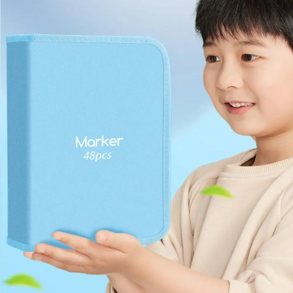 Borsa portaoggetti per pennarelli artistici di grande capacità per cartoni animati Borsa per matite pieghevole Astuccio per pennarelli con cerniera Organizzatore per pennarelli Forniture artistiche