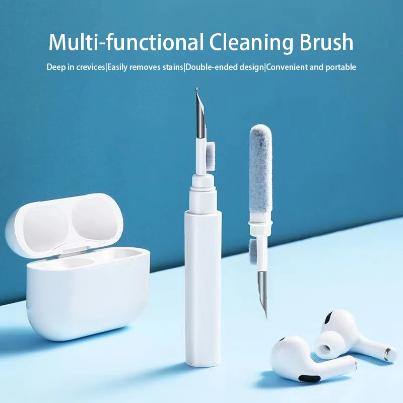 Bluetooth Earphones Cleaner Kit for Airpods Pro 3 2 1 Multi-Function Cleaning Tool with Brush Flocking Sponge Clean Brush Pen