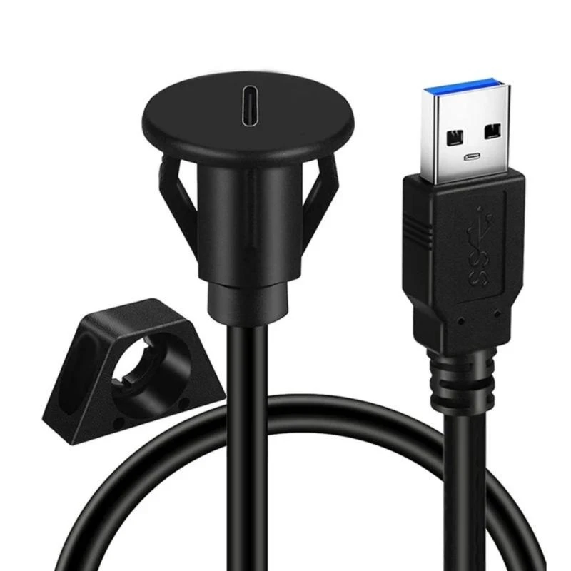 

83CE Durability USB C Flush Mount Extension Cable for Dashboards Installation for Expanding Completing Data Transfer