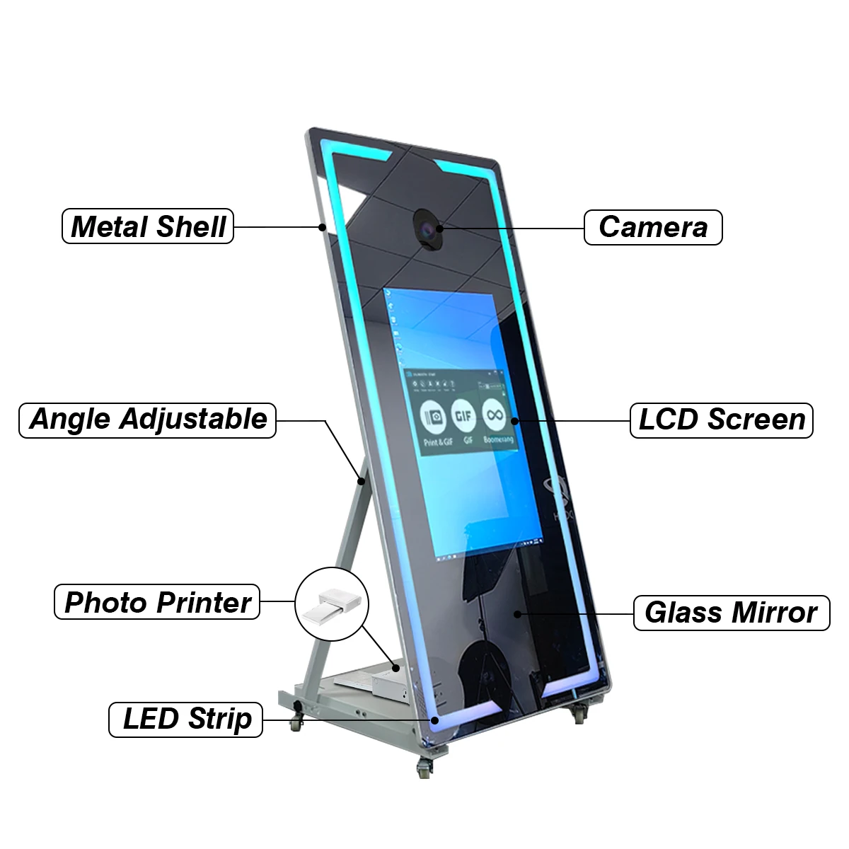ZJW high-quality hot selling customized products Interactive Mirror Photo Booth Magic Mirror Selfie Machine Selfie Mirror Photo