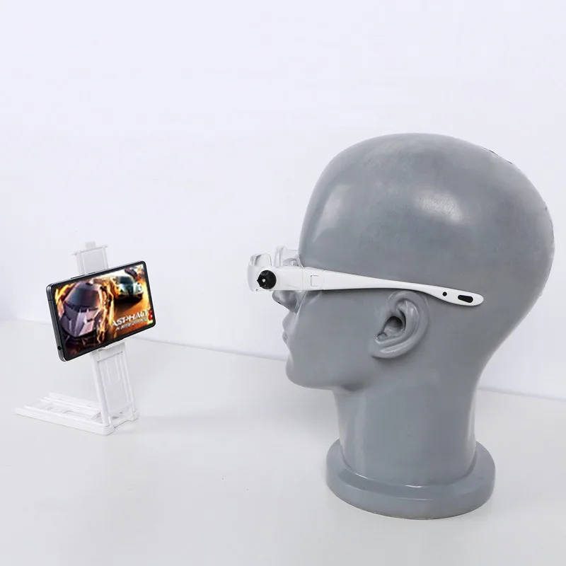 Zoom Mobile Phone Glasses Magnifying Glasses Cellphone Screen Wearing Magnifier Glass with Phone Holder Helping Hands Loupe