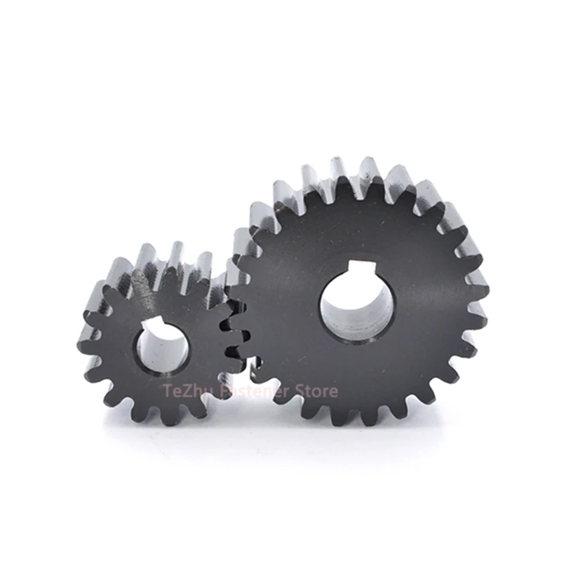 1pc 12T-21T 2M Spur Gear 45# Steel 12 13 14 15 16 17 18 19 20 21 Teeth Drive Flat Gear Keyway Bore 10/12/14/15/16/17/18/19/20mm