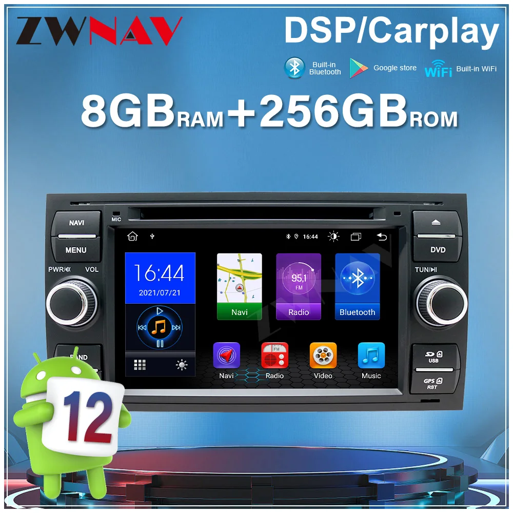 8 Core 7'' For Ford Focus Classic Android12 Car Radio Auto Touch Screen GPS Navigation Wireless Carplay Stereo Multimedia Player