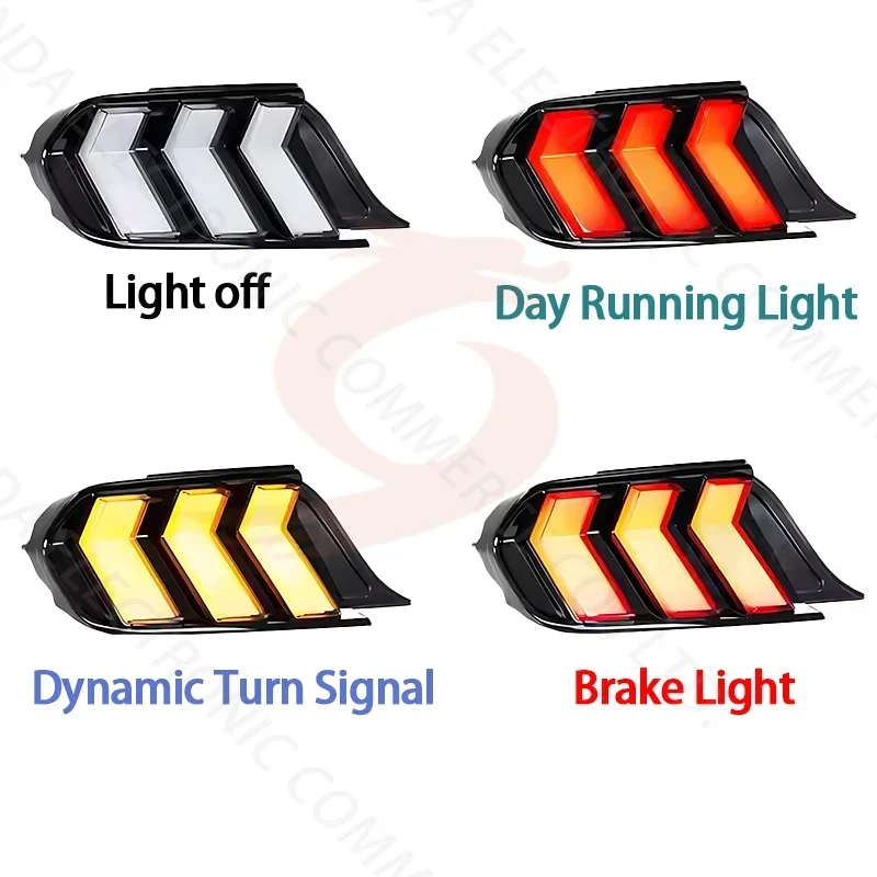 LED Taillights Assembly for Car Fit for Ford Mustang 2015-2023 with Sequential Turn Signal Light 6th Gen Mustang Rear Lamp 15-23