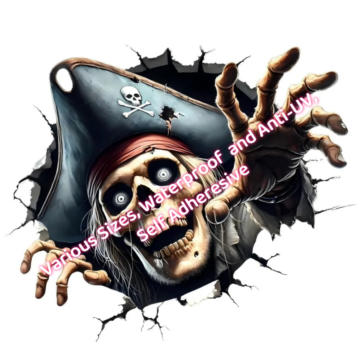 Three Ratels X32 Skeleton Pirate Sticker for Car Helmet Laptop Skateboard Fridge Decoration Vinyl Material