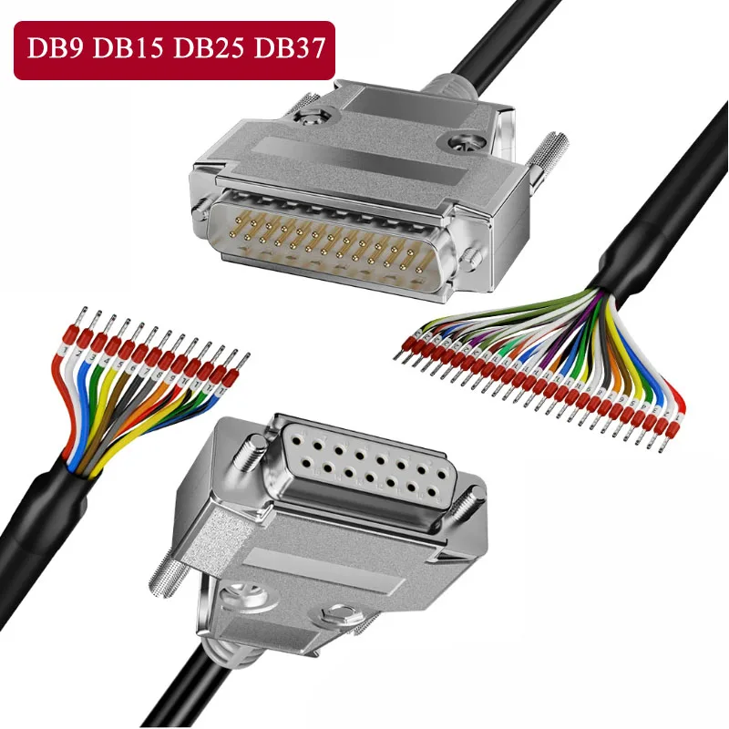 DB37 Serial Port Connector Line with Number Tube DB15 DB25  9/15/25/37 Pin Terminal Wire DB9/25/15 Parallel Port Connecting Cord
