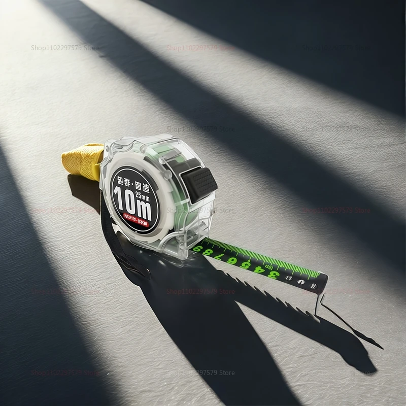 الذاتي قفل الفلورسنت الصلب شريط القياس عالية الدقة الليزر النافثة للحبر رمز صندوق حاكم واسعة اتسعت متر للبناء