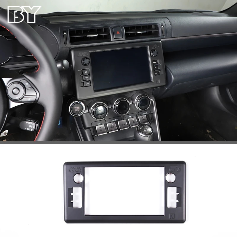 

For Toyota 86/Subaru BRZ 2022 Parts ABS Matte Black/Carbon Fiber Trim Cover Central Control Navigation Screen Protector Frame