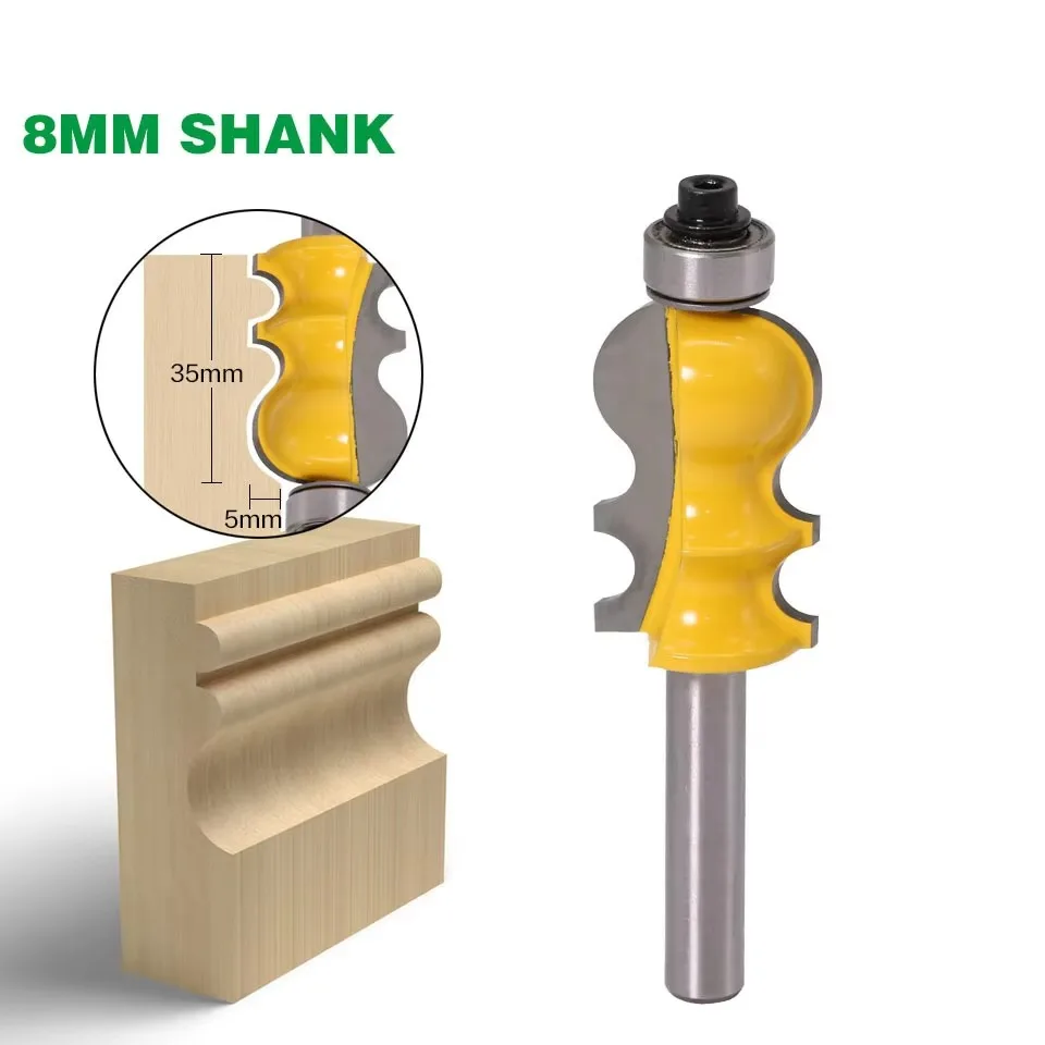 

1PC 8MM Shank Milling Cutter Wood Carving Casing & Base Molding Router Bit Line Knife Woodworking Cutter Tenon Cutter For Wood