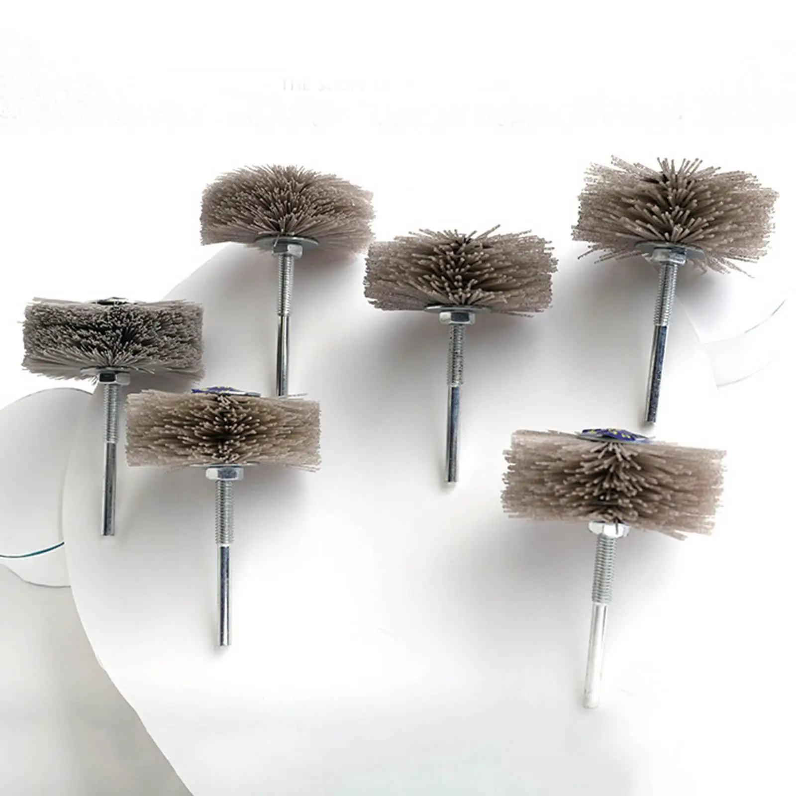 Abrasive Nylon Wheel Brush Grinder Head 80 Grit Rust Paint Removing Polishing Tool for Woodwork and Furniture Carving
