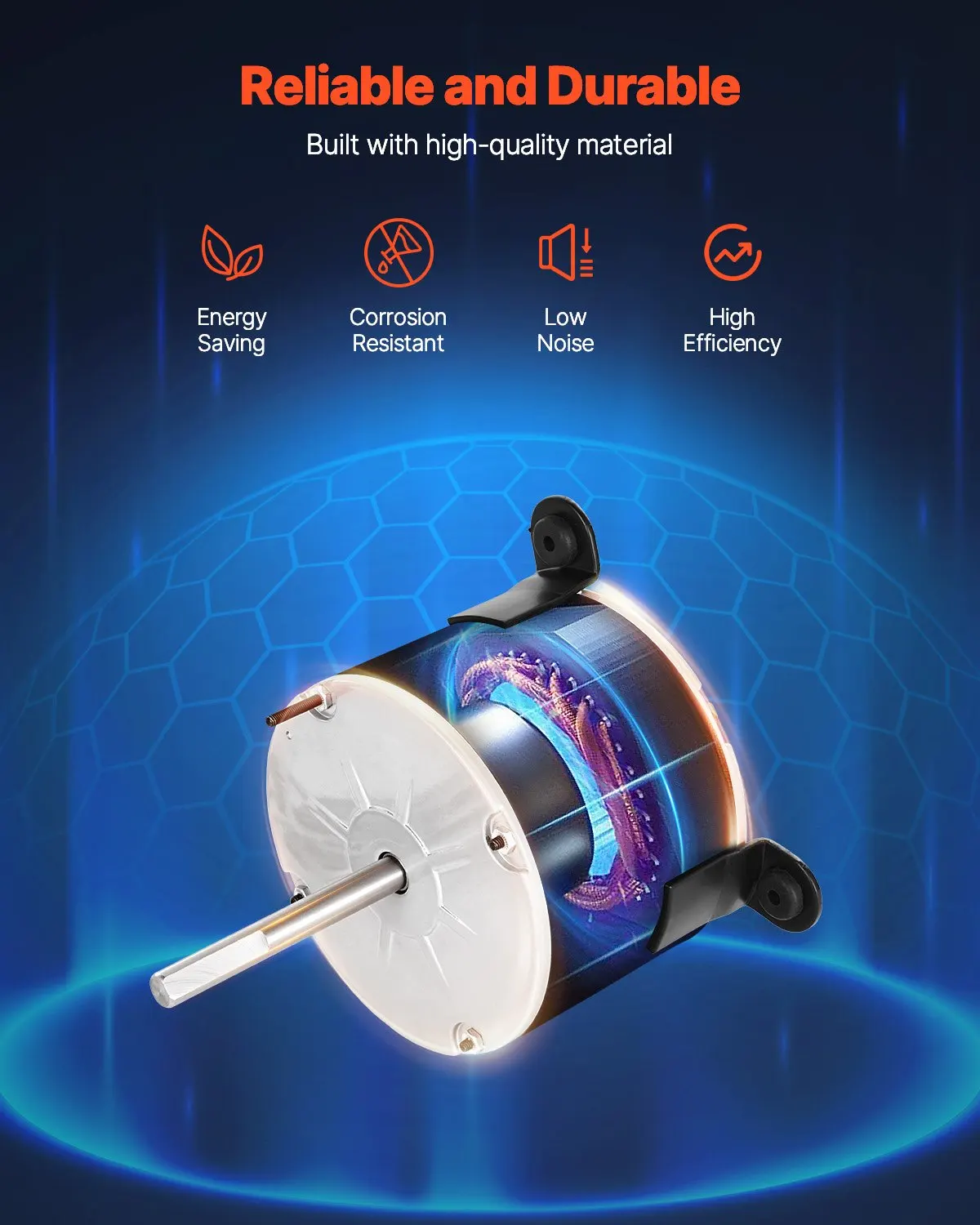 

Двигатель вентилятора для автодома 1/5 л.с., 115В, 2.6А, 1650 об/мин, однофазный, с конденсатором 5мкФ/370В