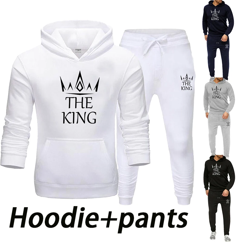 

Autumn Men's Sweatwear Set Hoodie Sweatpants Two Piece Set Men's Sweatwear Owtear Hoodies Men's Set+Pants Set