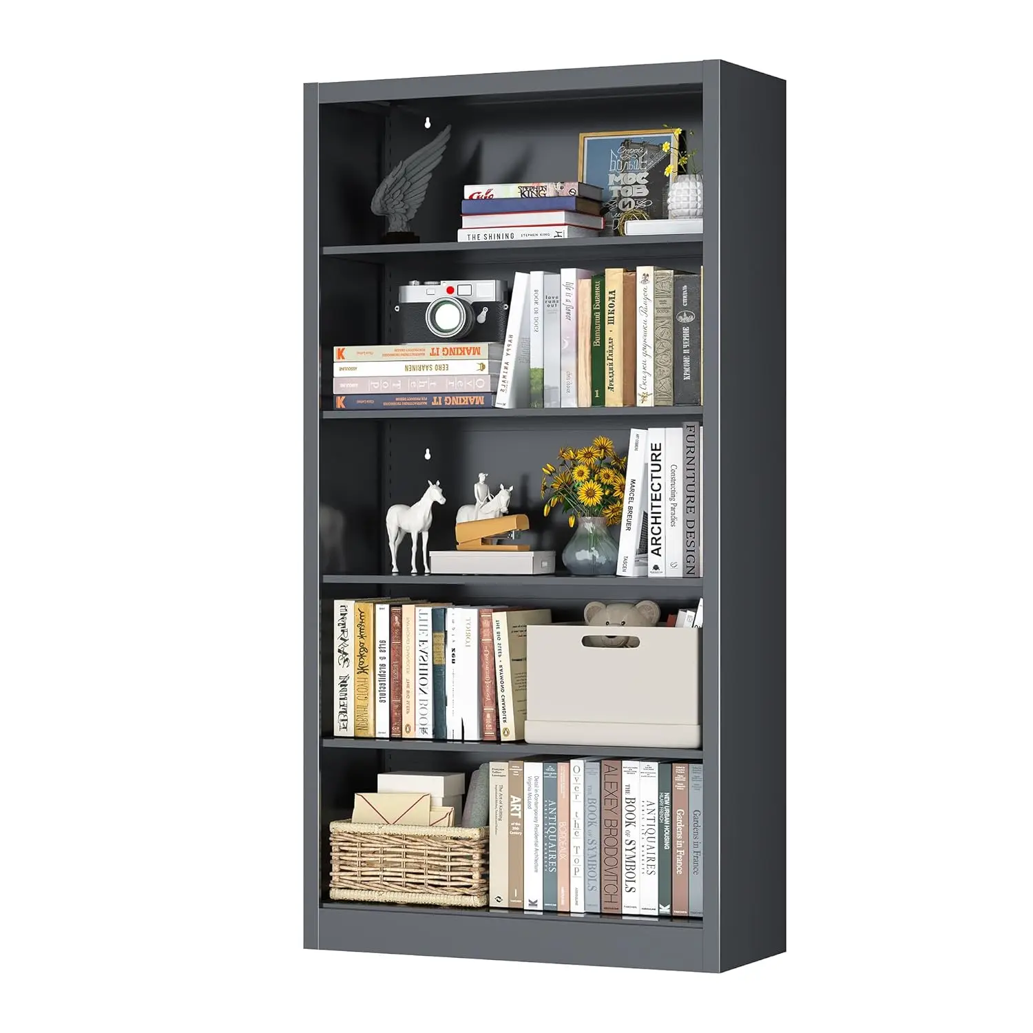 5 Shelf Metal Bookc…