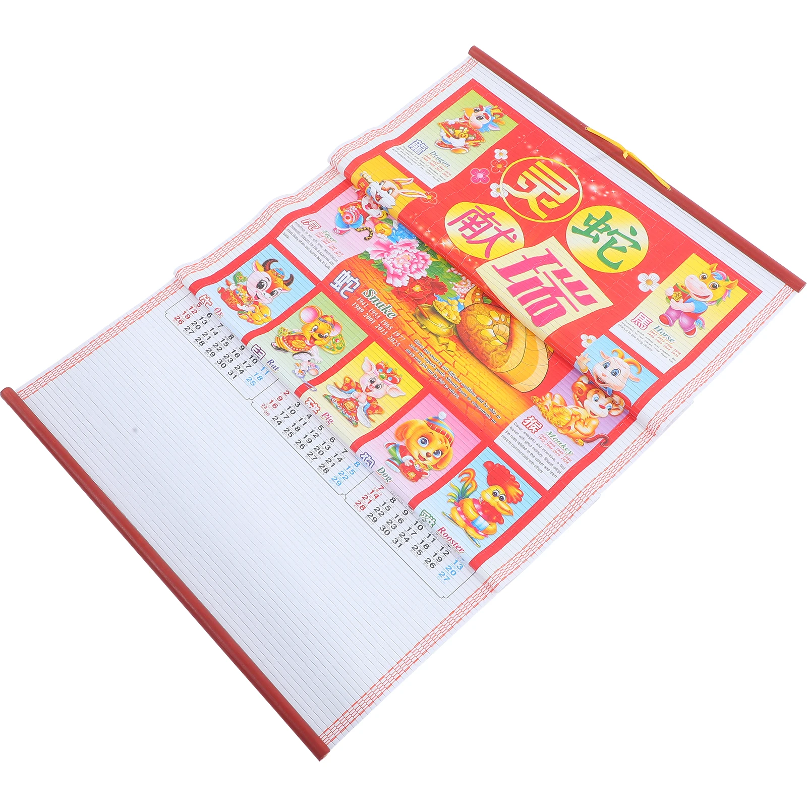 

Imitation Rattan Hanging Scroll Calendar Delicate Chinese Lunar Calendars