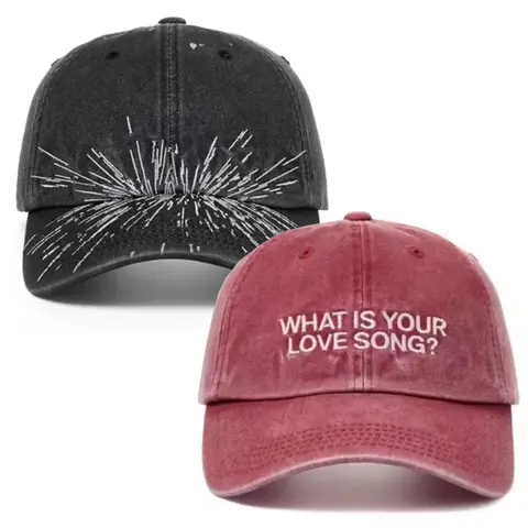 Kpop “What Is Your Love Song” Same Embroidery Baseball Cap, Tour Concert Visors Fashion Women Men Outdoor Baseball Caps