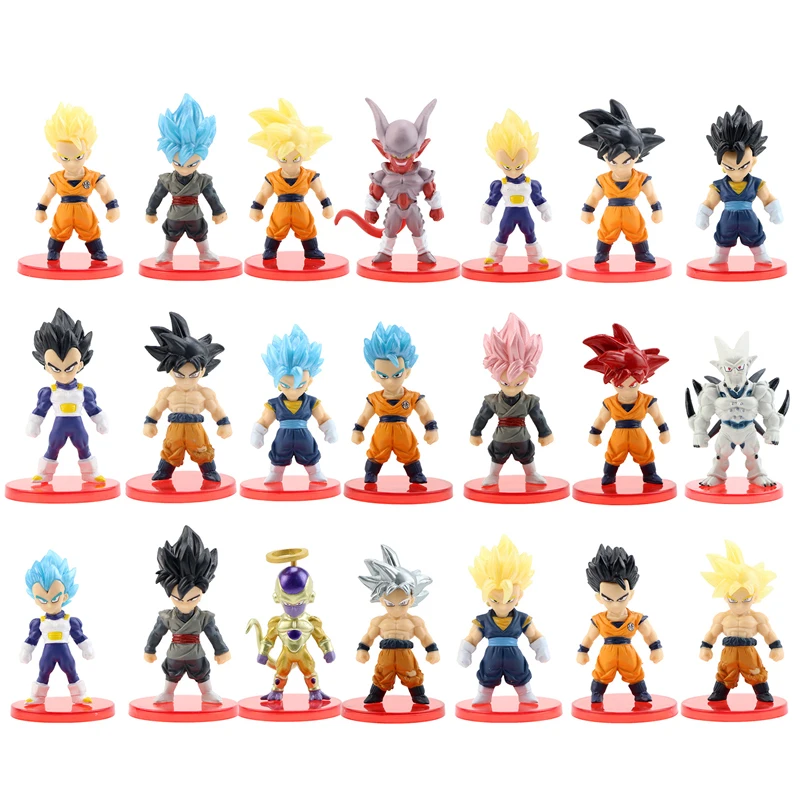 21 Pz/set Dragon Ball Mini Figura Giocattoli Super Saiyan Goku Vegeta Anime Action Figurine Collezioni DBZ Modello Bambole Regali Di Compleanno