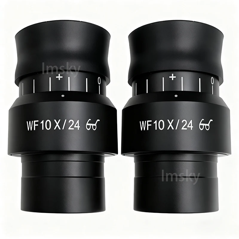 2PCS WF10X/24 High Eyepoint Wide Angle Eyepiece Adjustable Field of View Mounting Interface 30MM for Stereoscopic Microscope