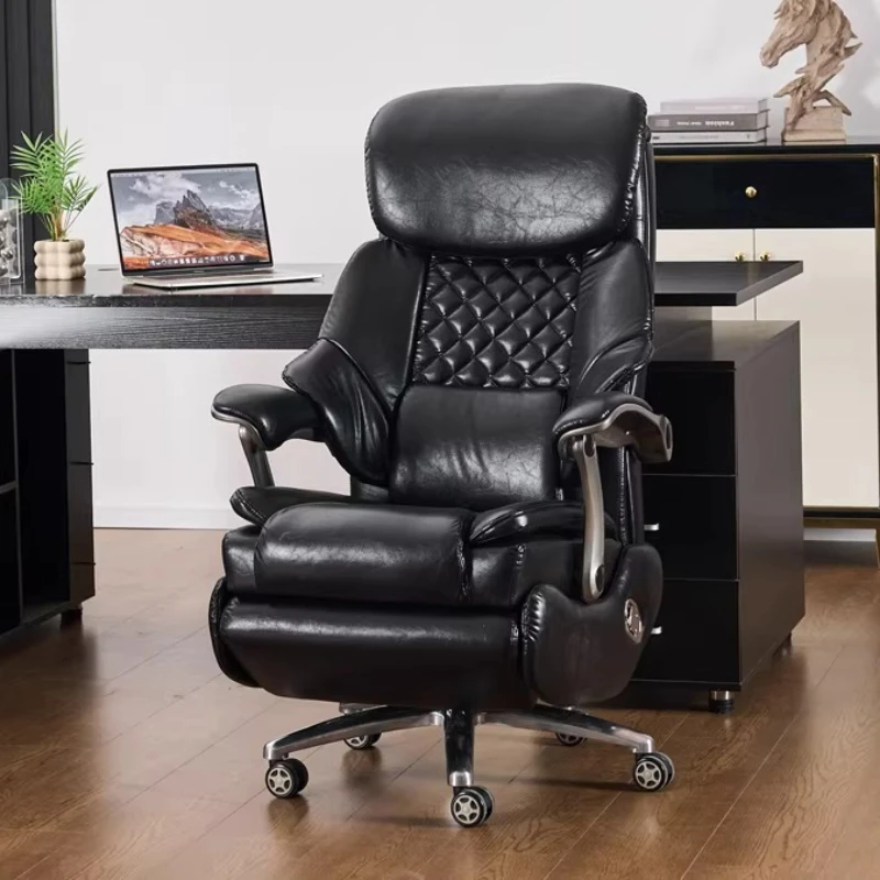 

Black Headrest Office Chair Massage Floor Designer Luxury Office Chair High Single Seat Boss Chaise Bureau Furniture For Home