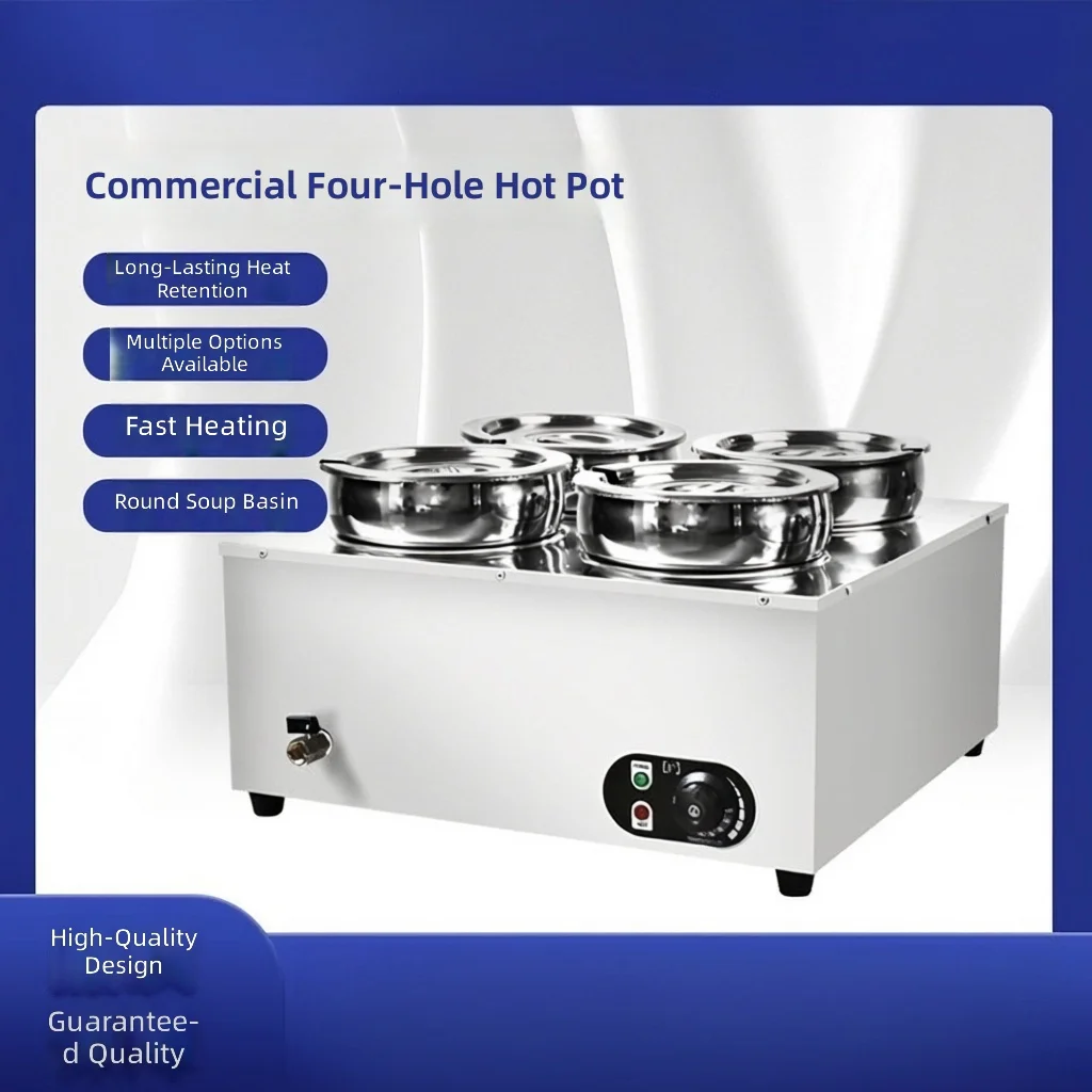 Electric Soup Warmer, 110V Desktop Food Warmer, Constant Temperature Soup Pot, Hot Soup Dispenser for Cafeteria Stall