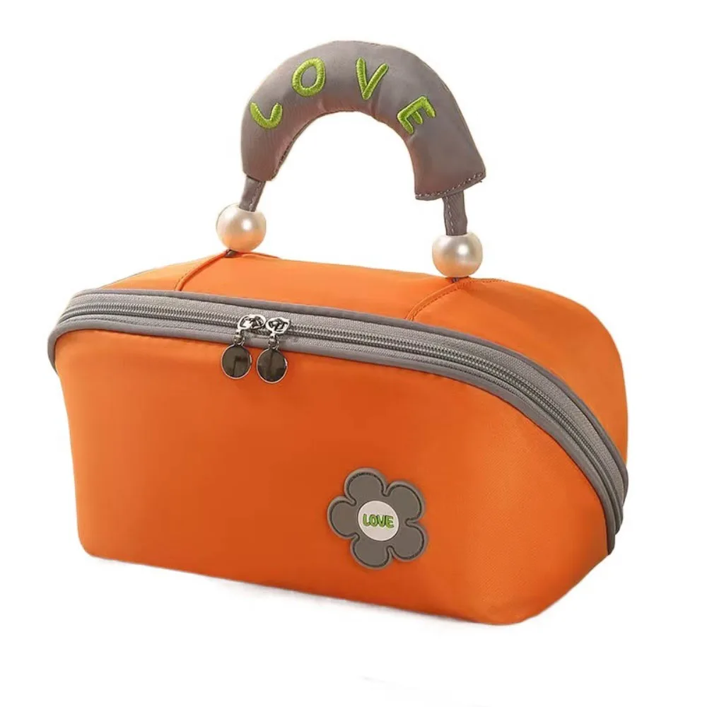 

Portable Large Capacity Cloud Pillow Makeup Bag Pearl Dustproof Wash Bag Storage Bag Double Zipper Handheld Cosmetic Bag Women