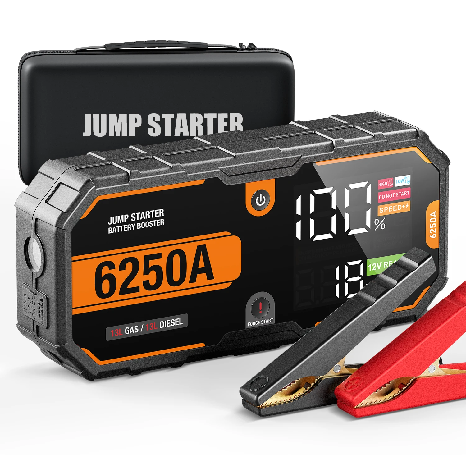 6250A Portable 12V Car Jump Starter Power Bank 12V Auto Battery Charger Booster Starting Device