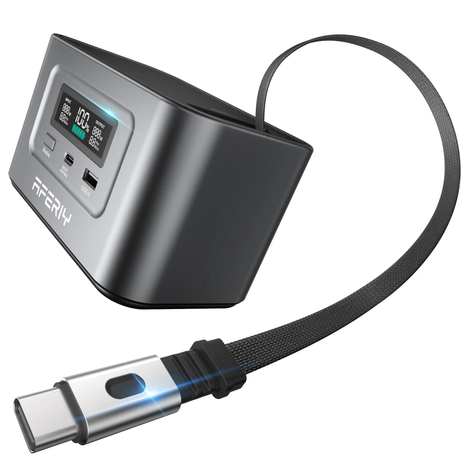 AFERIY Nano100 Tragbare Powerstation 100W 99,2Wh Flugzeugtauglich 3000 Zyklen LiFePO4 Akku Outdoor Tragbare Powerbank