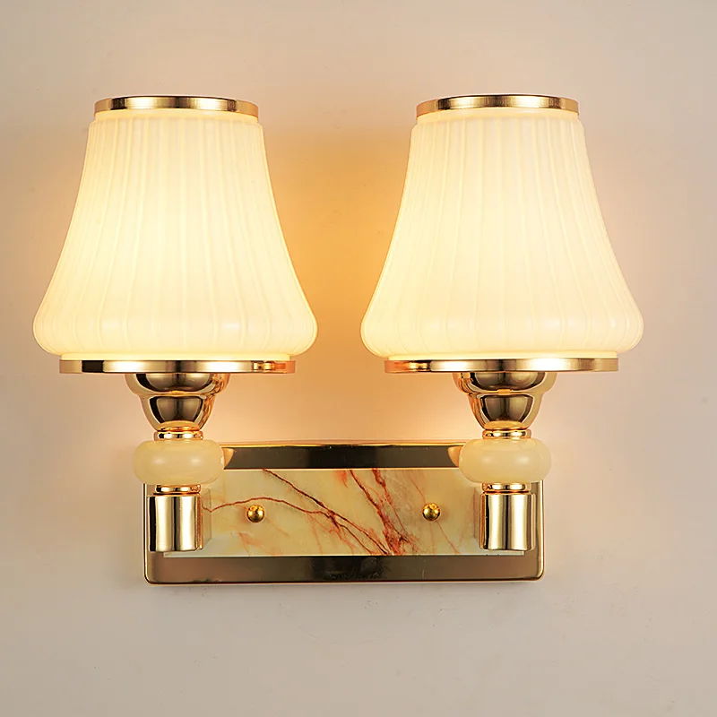 

6W/10W/14W LED Wall Light Fixture E27 Bulb Bedroom Bedside Lamp Living Room Hotel Glass Lampshade Surface Mount