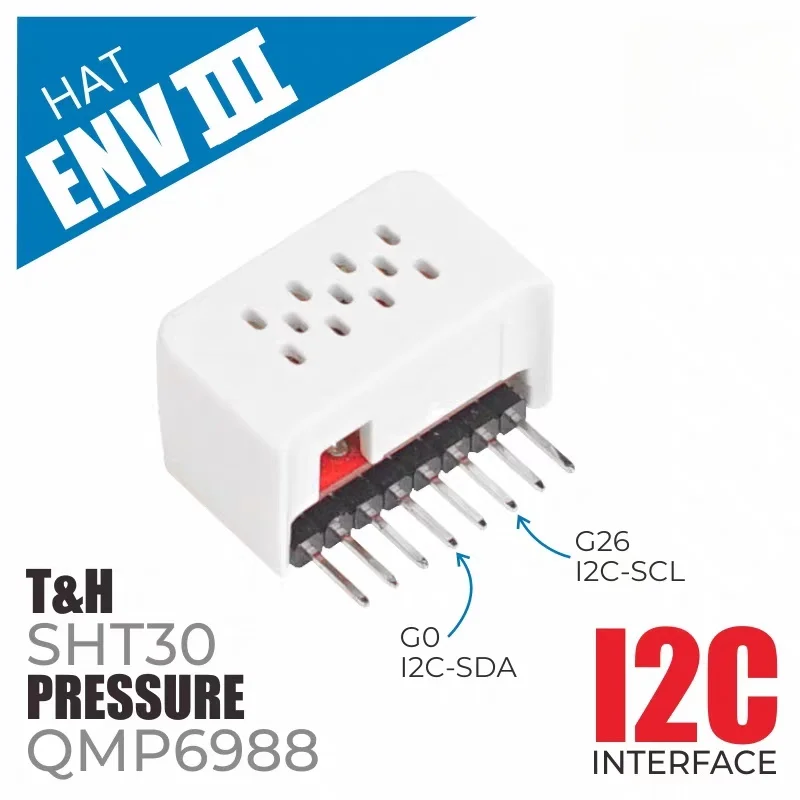 Official M5Stack ENV HAT Temperature and Humidity Sensor Atmospheric Pressure Environmental Data Collection and Monitoring SHT30