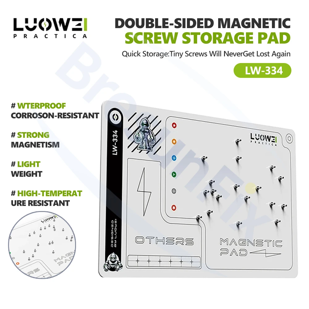 

LUOWEI LW-334 Double-Sided Magnetic Screw Storage Pad 1.5mm Magnetic Adhesive Pad for Mobile Phone Repair Screw Storage Tool