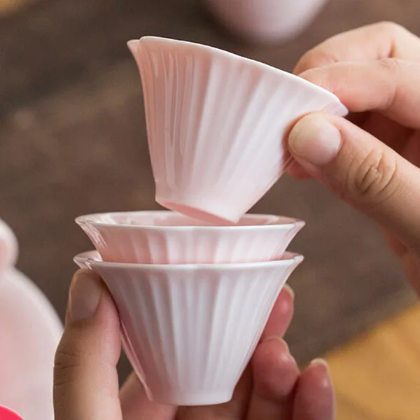 Розовая чашка Dehua ручной работы, чашка-мастер, чашка с одной чашкой, Женская керамическая чашка для чая кунг-фу, креативная маленькая чайная чашка