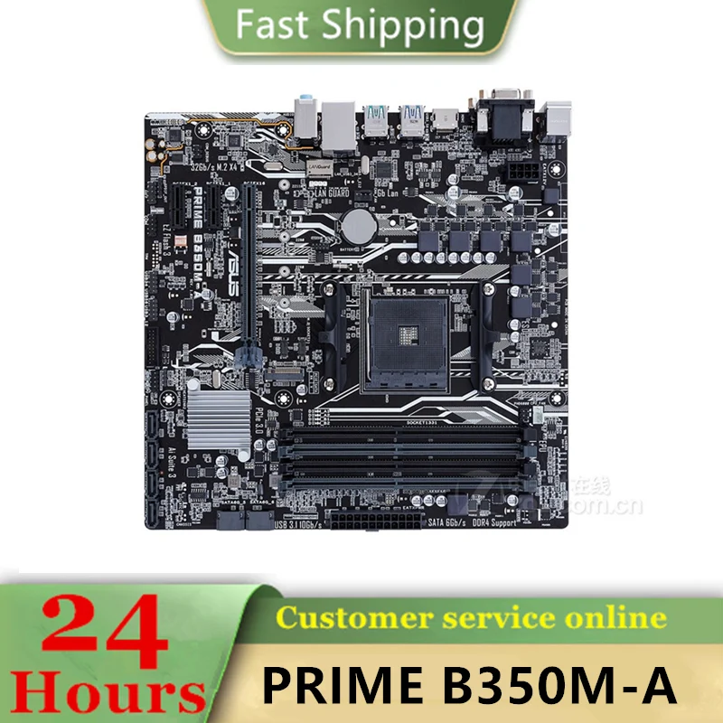 

AMD B350 PRIME B350M-A motherboard Used original Socket AM4 DDR4 64GB USB3.0 SATA3 Desktop Mainboard